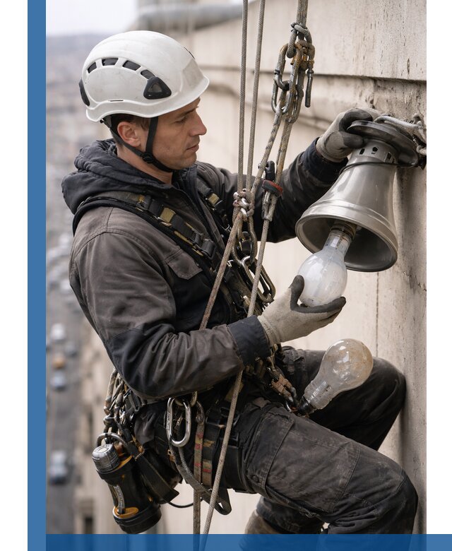 Замена ламп на высоте в Малоярославце профессионально и быстро