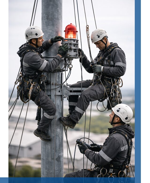 Монтаж заградительных огней в Малоярославце от 8791 р. | ВЫСОТНИК-Млр