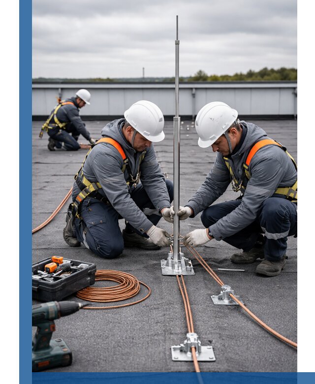 Монтаж молниезащиты на кровле в Малоярославце под ключ с гарантией