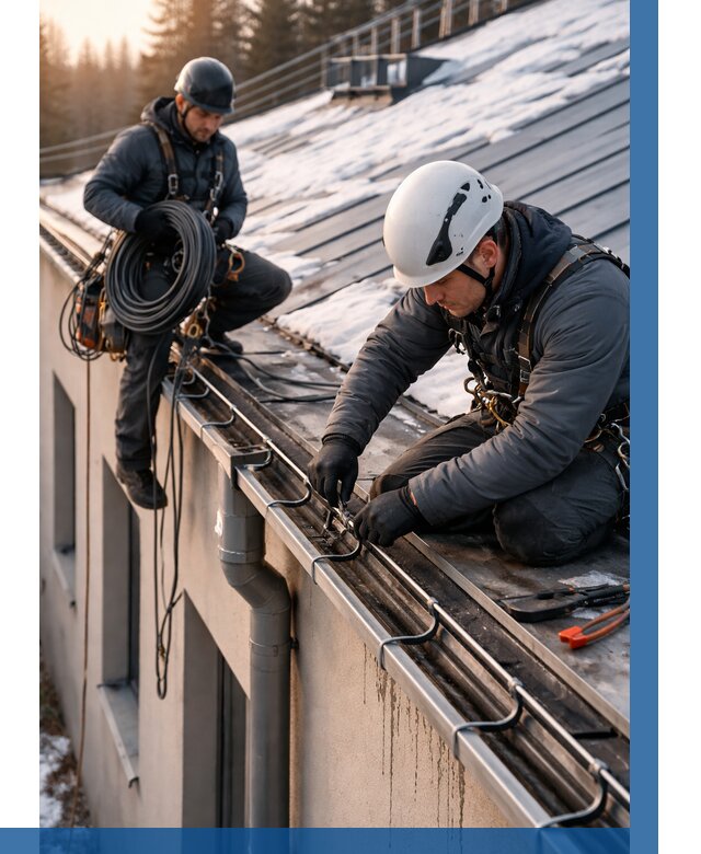Монтаж греющего кабеля на кровле в Малоярославце от 465 р. | ВЫСОТНИК-Млр