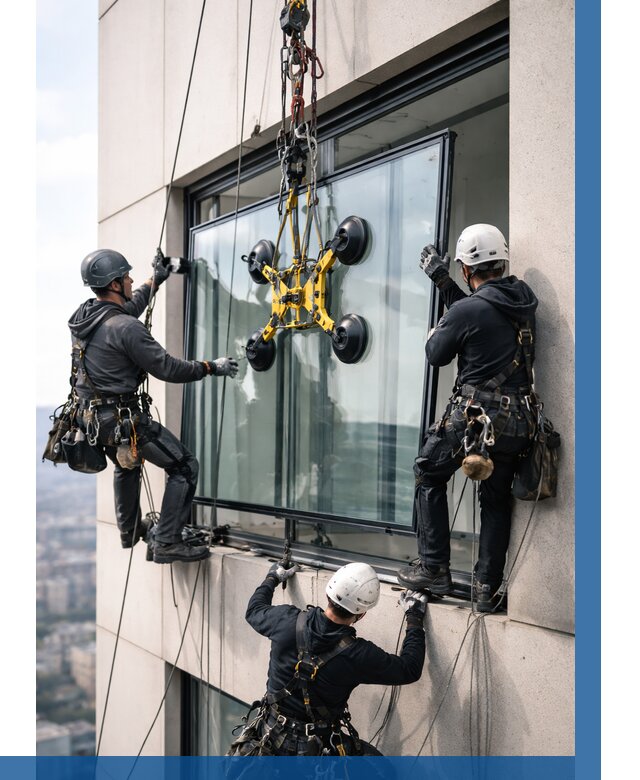 Монтаж стеклопакетов на высоте в Малоярославце от 3309 р. | ВЫСОТНИК-Млр