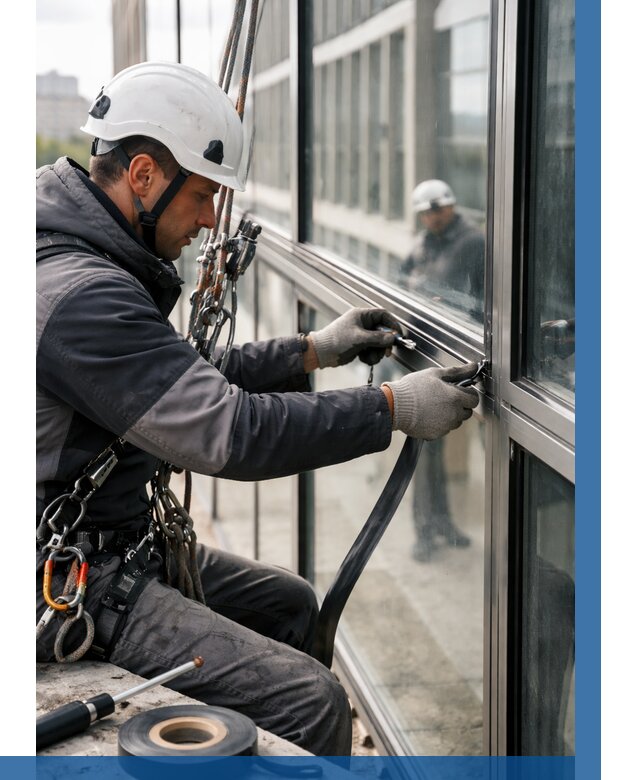 Ремонт витражных конструкций в Малоярославце от 3620 р. | ВЫСОТНИК-Млр