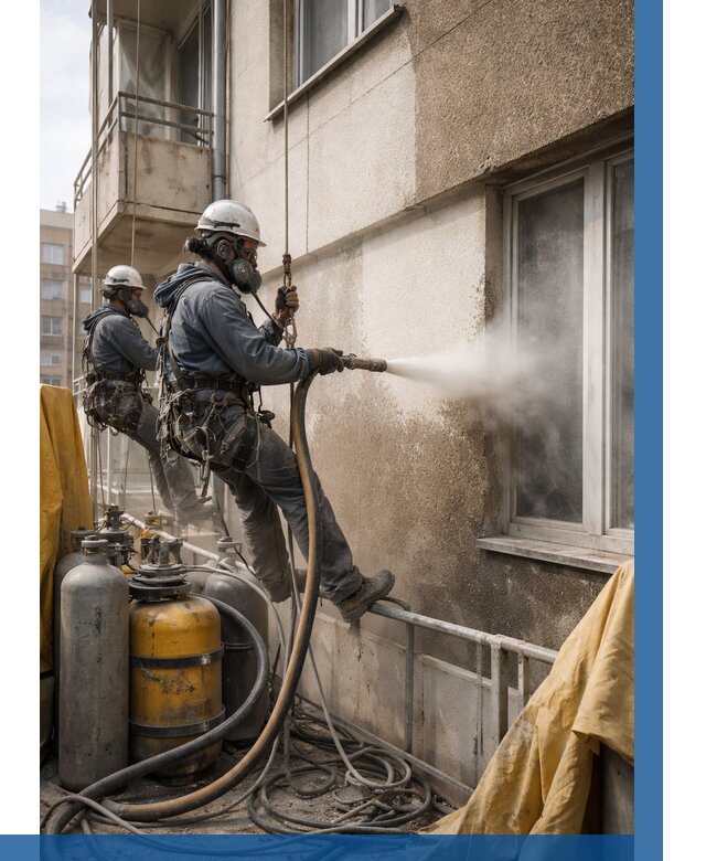 Пескоструйная очистка фасада в Малоярославце от 672 р. | ВЫСОТНИК-Млр