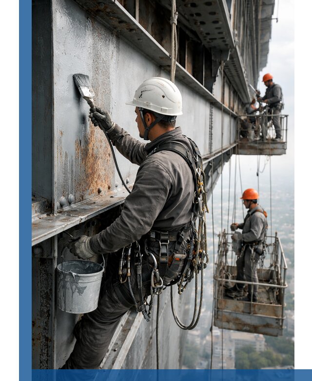 Покраска металлоконструкций на высоте в Малоярославце профессионально