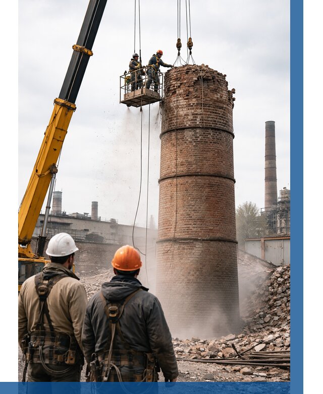 Демонтаж дымовой трубы в Малоярославце от 93078 р. | ВЫСОТНИК-Млр, смета