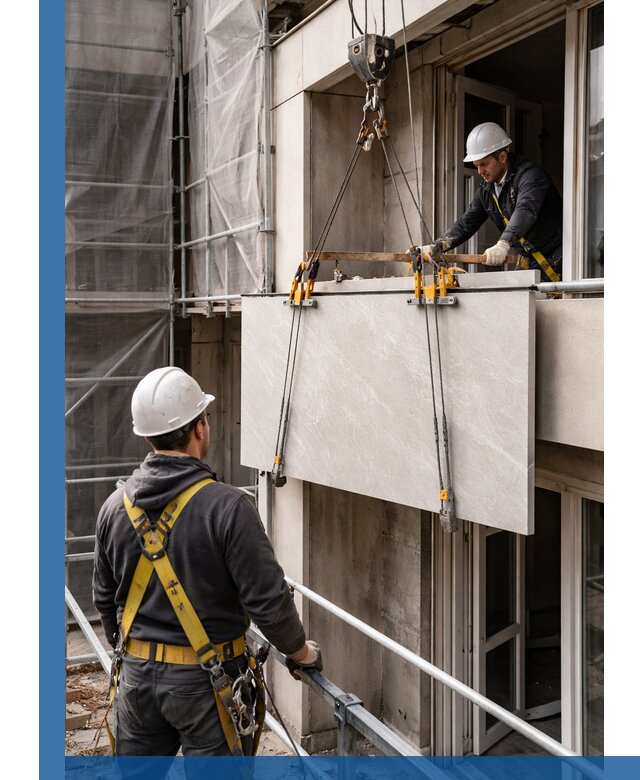 Подъем керамогранита на этаж в Малоярославце грузчиками и техникой