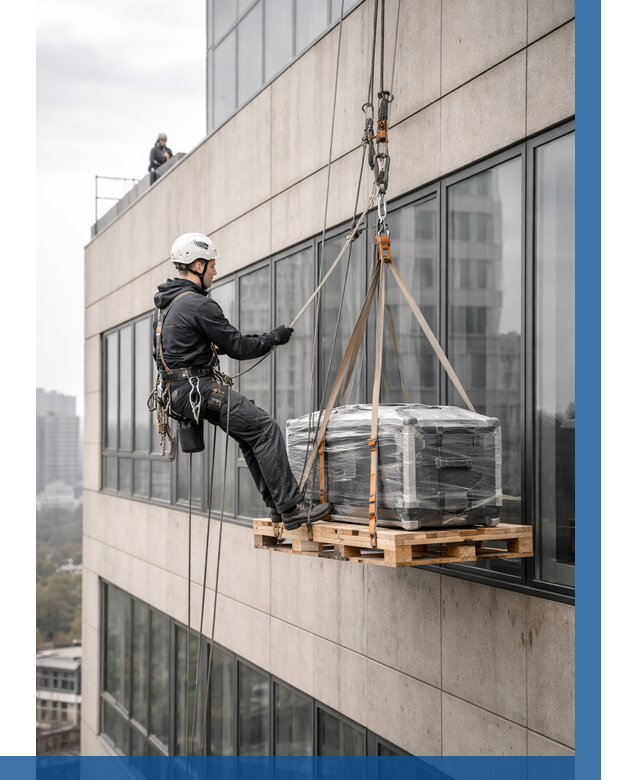 Спуск груза по фасаду в Малоярославце от 3620 р. | ВЫСОТНИК-Млр