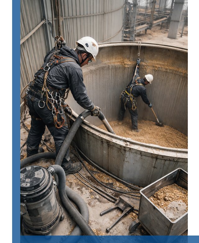 Профессиональная чистка зерновых бункеров в Малоярославце с выездом