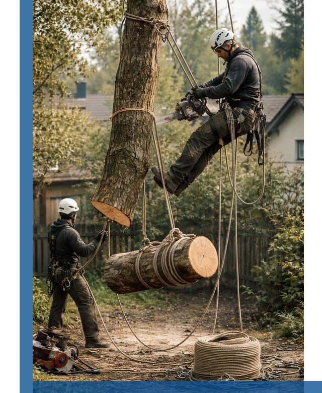 Валка деревьев частями в Малоярославце, безопасно и аккуратно