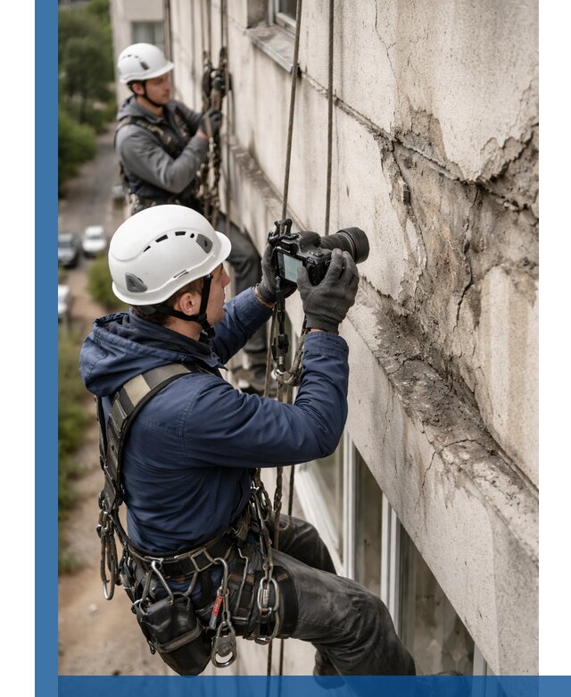 Фотофиксация дефектов фасада с высотной съемкой в Малоярославце