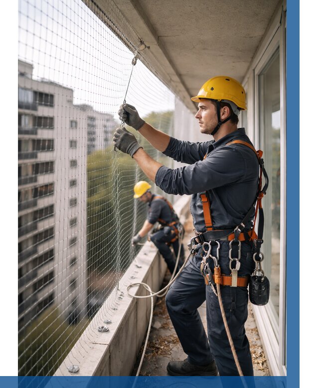 Монтаж сетки от птиц в Малоярославце от 4654 р. | ВЫСОТНИК-Млр