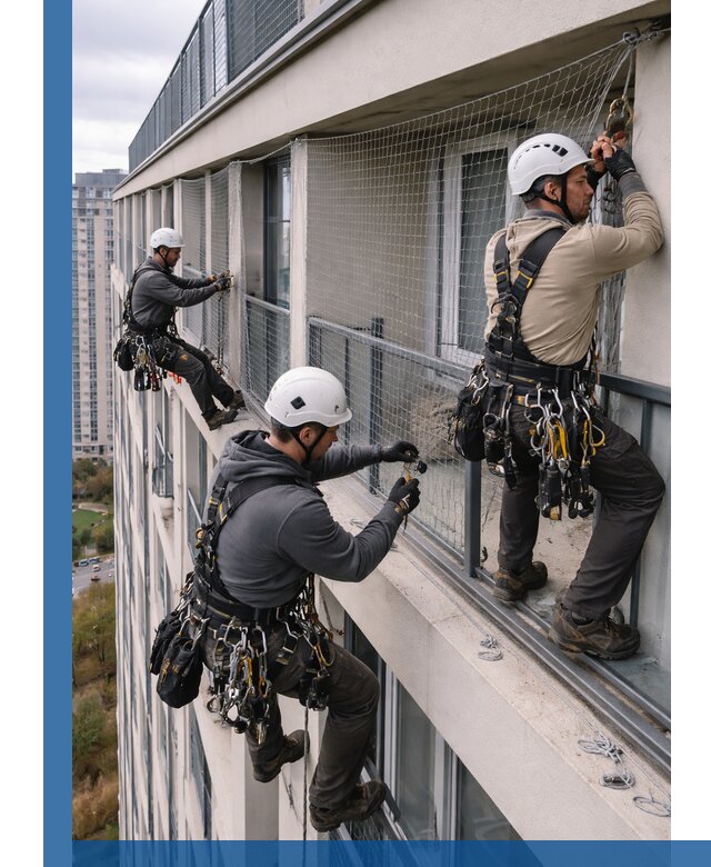 Профессиональный монтаж защитной сетки от птиц в Малоярославце